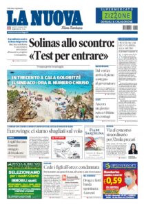 Prima pagina La Nuova Sardegna 26 maggio